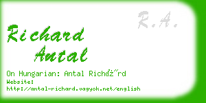 richard antal business card